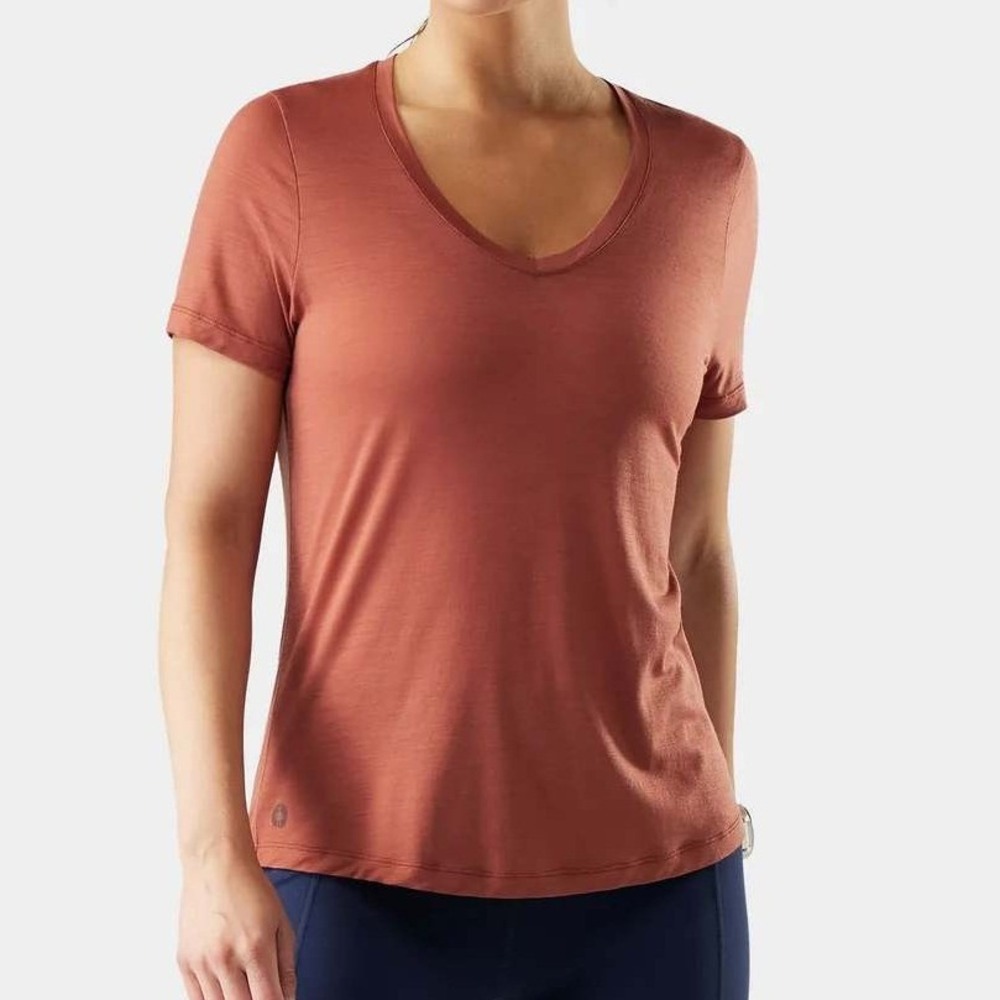 Smartwool Medium Tee Merino Sport 120 V-Neck Rose Heather Ultralite Activewear